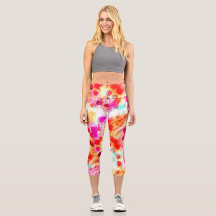 Hintergrund für Grunge-Farbpunkte Capri Leggings