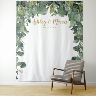 Hintergrund für Hochzeiten - Eukalyptus - Foto Wandteppich