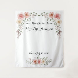 Hintergrund für Hochzeiten Rosa Elfenbeinfarben Ro Wandteppich