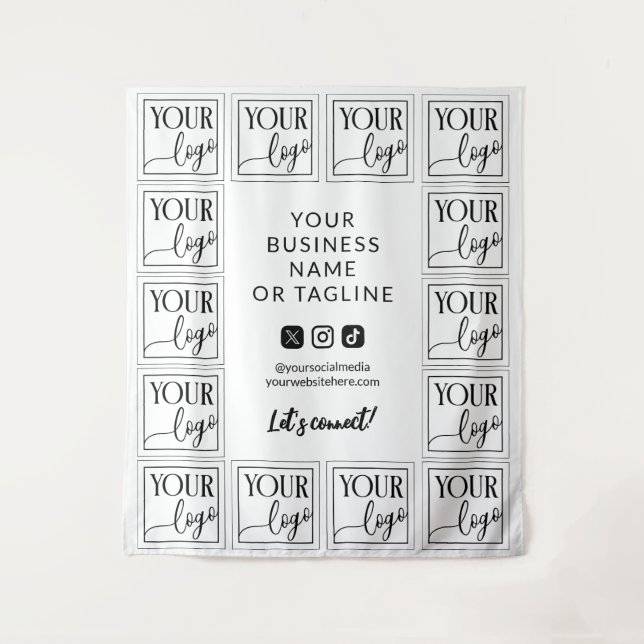 Hintergrund für Ihre Logos und Social Media Wandteppich (Vorderseite)
