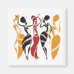 Hintergrund für illustrierte afrikanische Tänzer Magnet
