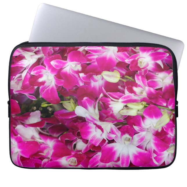 Hintergrund für lila orchid-Blume Laptopschutzhülle (Vorderseite)