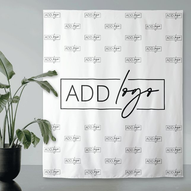 Hintergrund für Minimalistische Großunternehmen-Lo Wandteppich (minimalist black and white business logo step and repeat backdrop tapestry)