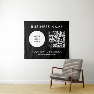 Hintergrund für Party-Event-Seminar Logo-QR-Code Wandteppich