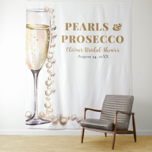Hintergrund für Perlen und Prosecco-Brautparty Wandteppich