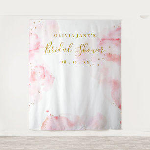 Hintergrund für rosa und goldene Kalligrafie-Scrip Wandteppich