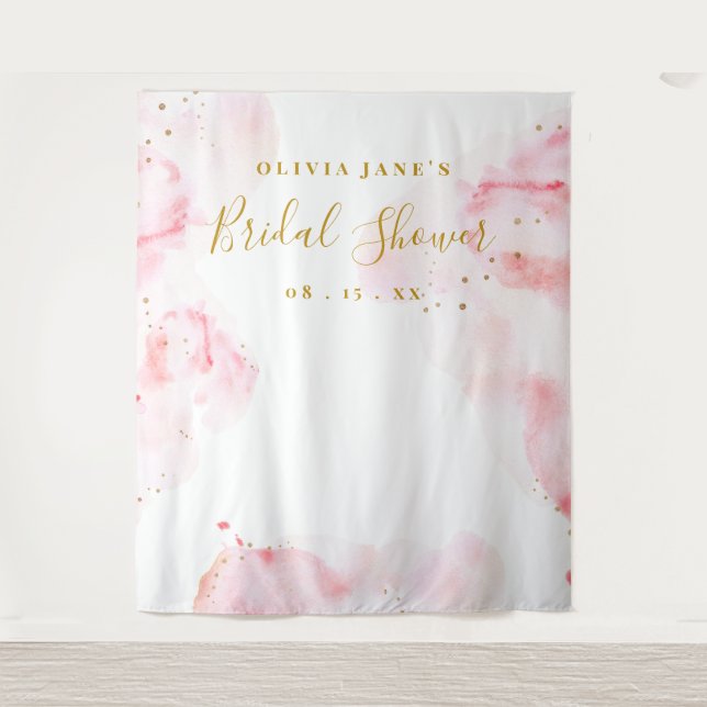 Hintergrund für rosa und goldene Kalligrafie-Scrip Wandteppich (Vorderseite)