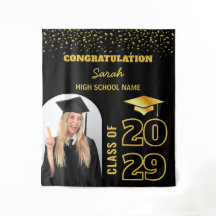 Hintergrund für Schwarz & Gold-Abschluss mit Foto