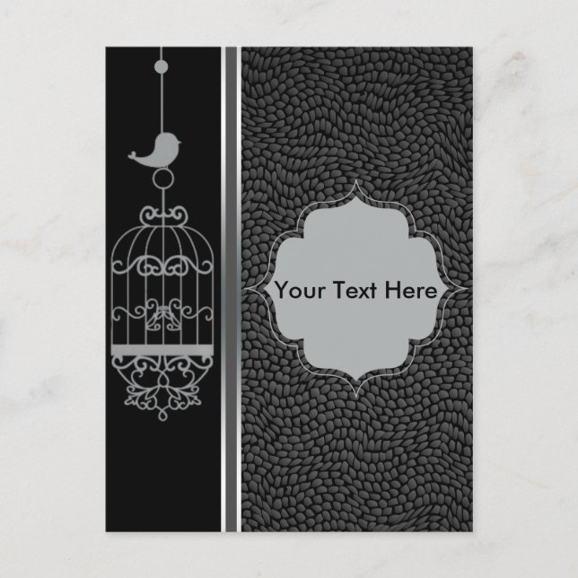 Hintergrund für Silver Birdcage und Leder Postkarte (Vorderseite)