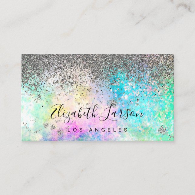 Hintergrund für Silver Glitzer Opal Visitenkarte (Vorderseite)