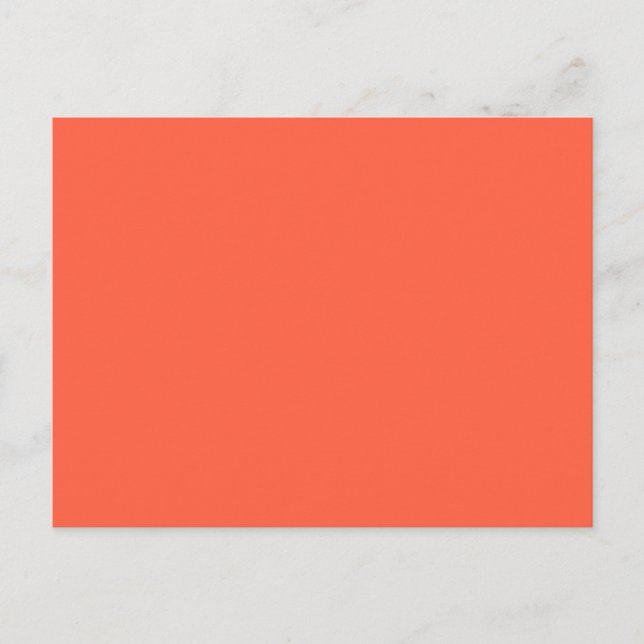 Hintergrund für Tomatensalmon Orange Solid Trend Postkarte (Vorderseite)
