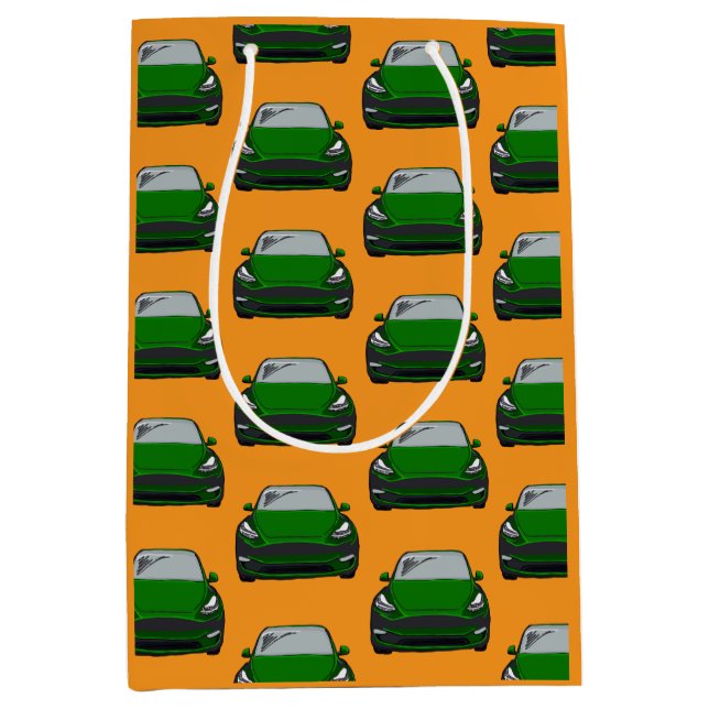 Hintergrund für umweltfreundliches Elektrofahrzeug Mittlere Geschenktüte (Vorderseite)