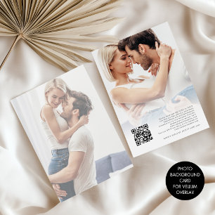 Hintergrund für Vellum QR Foto Hochzeitscodierung Einladung
