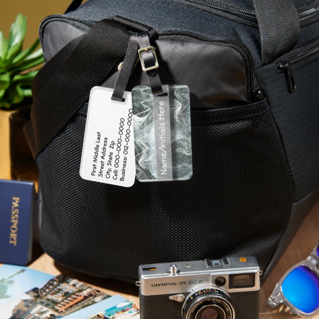 Hintergrund für weißes Rauch Gepäckanhänger (Vorderseite & Rückseite)