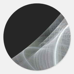 Hintergrund für weißes und schwarzes FraktalRundau Runder Aufkleber