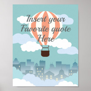 Hintergrund für Zitate mit Heißluftballon-Element Poster