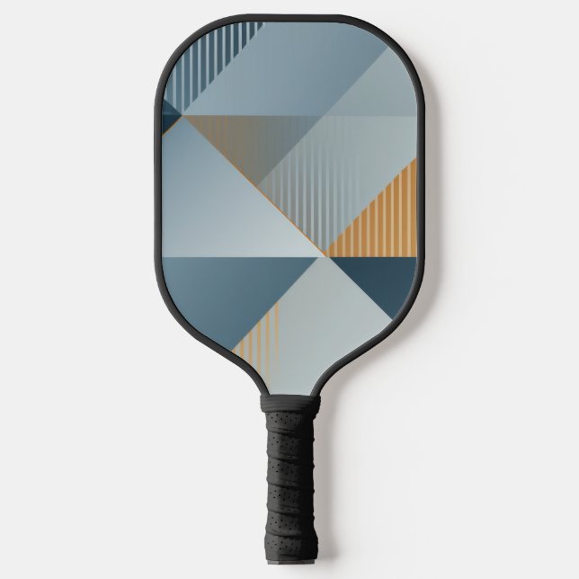 Hintergrund geometrischer Formen in Grau Pickleball Schläger (Vorderseite)