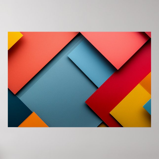 Hintergrund geometrischer Formen in hellen Farben Poster (Vorne)