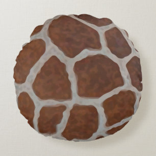 Hintergrund Giraffe Print Pattern Rundes Kissen