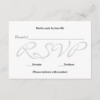 Hintergrund grau - RSVP-Antwortkarte RSVP Karte