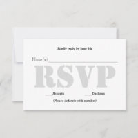 Hintergrund Grau Schablone - RSVP Antwortkarte
