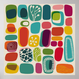 Hintergrund, Illustration, Mitte des Jahrhunderts, Poster