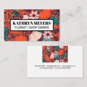 Hintergrund illustrierter Blume Visitenkarte