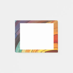 Hintergrund in Regenbogenfarben Post-it Klebezettel