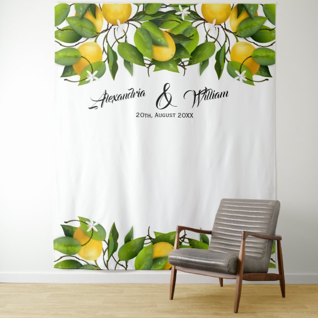 Hintergrund Lemon Fruit Wedding Wandteppich (Beispiel)
