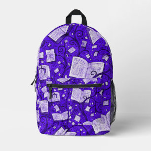 Hintergrund lila Bücher Bedruckter Rucksack