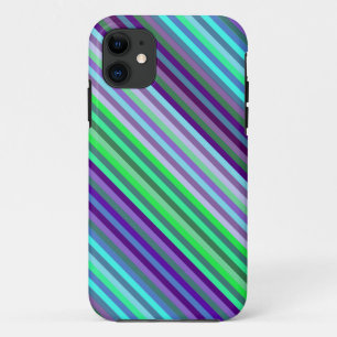 Hintergrund Limoner Lila Cyan-Streifen iPhone 11 Hülle