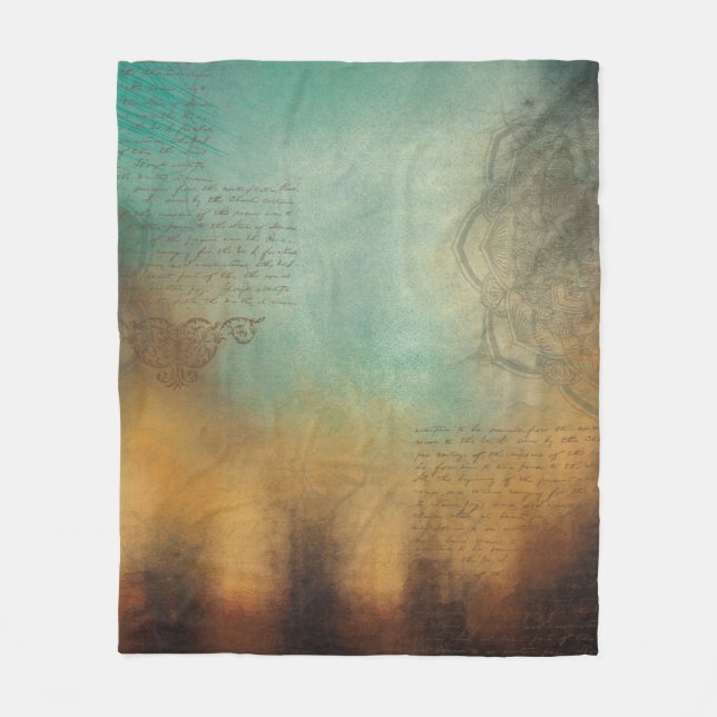 Hintergrund Mandala Text grunge Fleecedecke (Vorderseite)