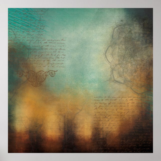 Hintergrund Mandala Text grunge Poster (Vorne)