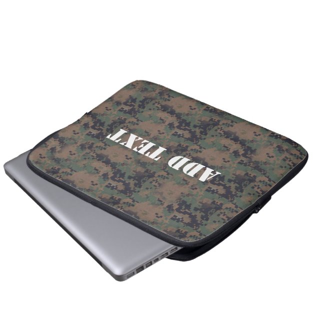 Hintergrund militärischer digitaler Wälder Laptopschutzhülle (Vorne Knopf)