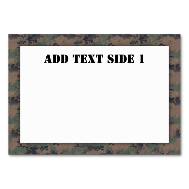 Hintergrund militärischer digitaler Wälder Tischnummer (Vorderseite)