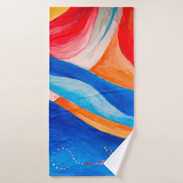 Hintergrund mit abstrakter Kunsttextur, Fragment w Badehandtuch (Badehandtuch)