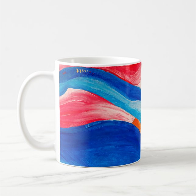 Hintergrund mit abstrakter Kunsttextur, Fragment w Kaffeetasse (Links)