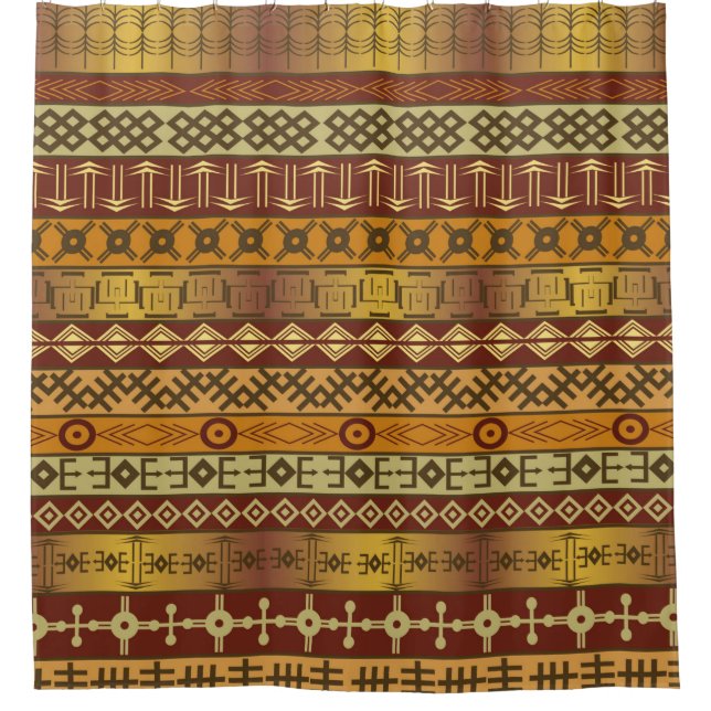 Hintergrund mit afrikanischen ethnischen Motiven Duschvorhang (Vorderseite)