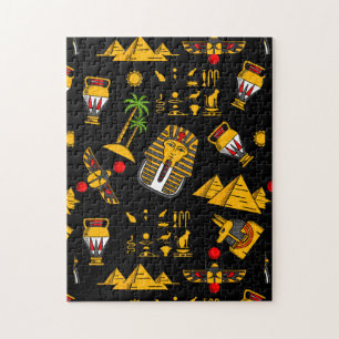 Hintergrund mit altägyptischem Hieroglyphenmuster Puzzle