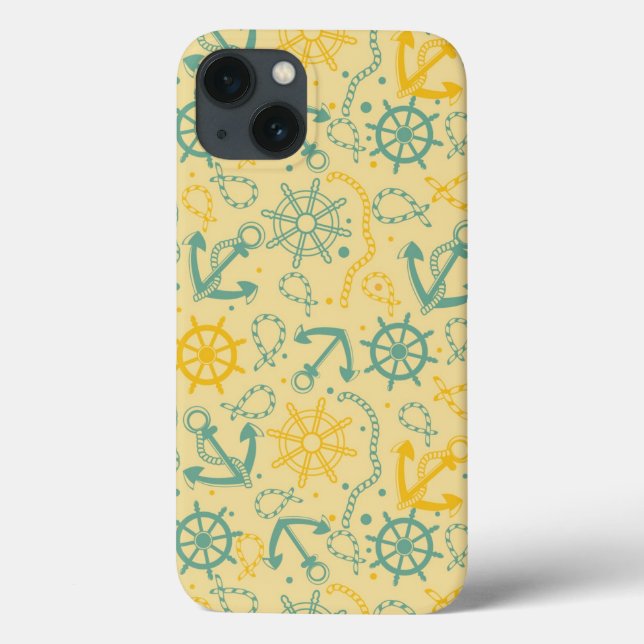 Hintergrund mit Anker, Seilen Case-Mate iPhone Hülle (Rückseite)