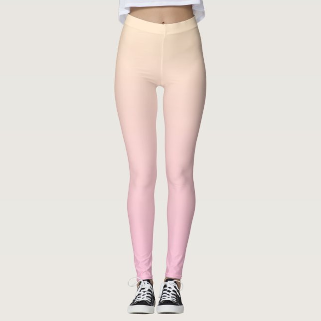 Hintergrund mit blassrosa und gelbem Verlauf Leggings (Vorderseite)
