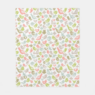 Hintergrund mit bunter Vogelverzierung Fleecedecke