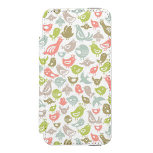 Hintergrund mit bunter Vogelverzierung Incipio Watson™ iPhone 5 Geldbörsen Hülle