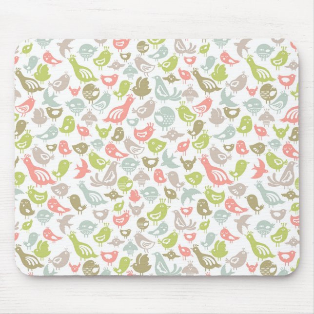 Hintergrund mit bunter Vogelverzierung Mousepad (Vorne)