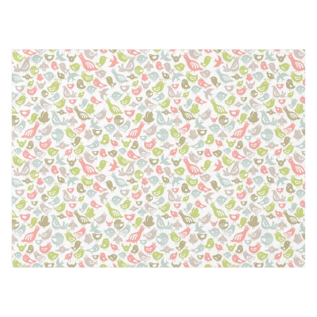 Hintergrund mit bunter Vogelverzierung Tischdecke (Vorderseite (Horizontal))