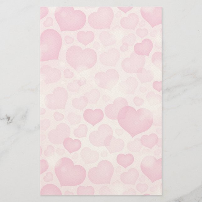 Hintergrund mit den Herzen Briefpapier (Vorderseite)