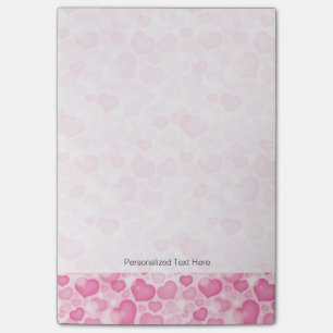 Hintergrund mit den Herzen Post-it Klebezettel