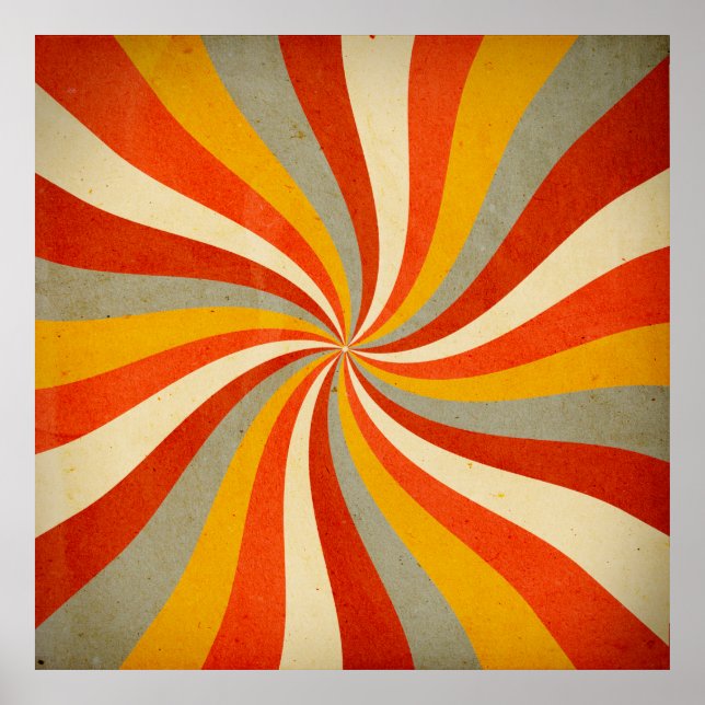 Hintergrund mit Drehung-Muster, Retro Poster (Vorne)