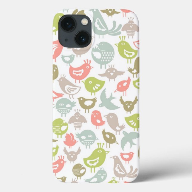 Hintergrund mit farbenfrohen Vögeln Case-Mate iPhone Hülle (Rückseite)
