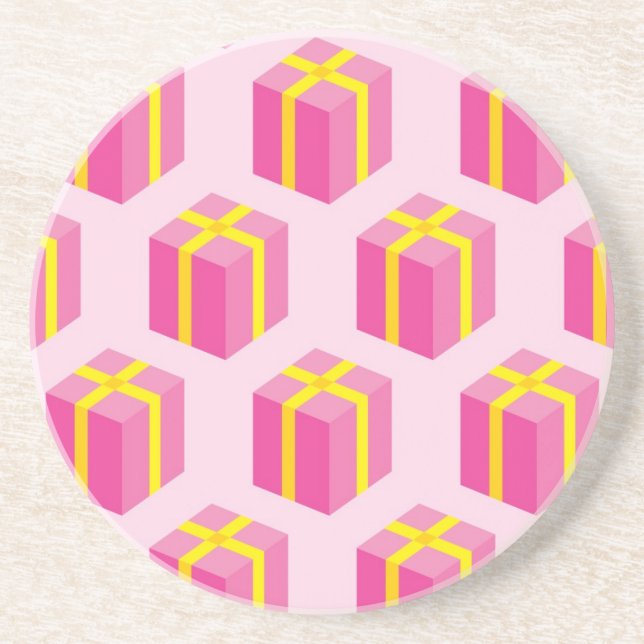 Hintergrund mit Geschenken Sandstein Untersetzer (Vorne)